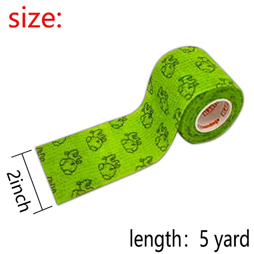 12Rolls Vet Tape Wrap, 2 inch Self Adhesive Bandage Wrap for Dog Pet | Cute Colorful Fruit, Vetwrap for Cat, Horse, Animals Wounds for Wrist, Healing, Ankle