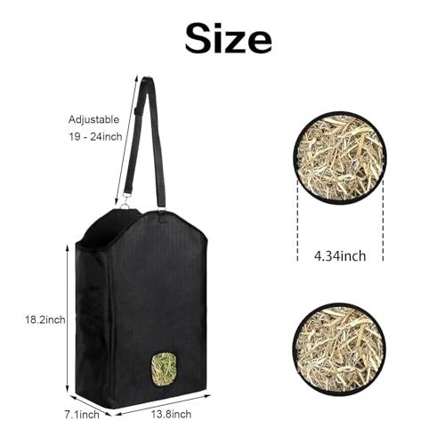 3 PCS Hay Bags for Goats with Reinforced Oxford Fabric with Metal Ring and Adjustable Strap