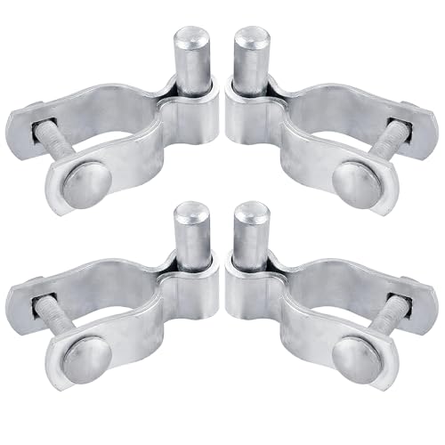 2-3/8" Chain Link Fence Frame Gate Post Male Hinge, Pack of 4,Galvanized Steel Gate Hinge for Fence Posts, Bolts & Nuts Included - size: 2-3/8" Male