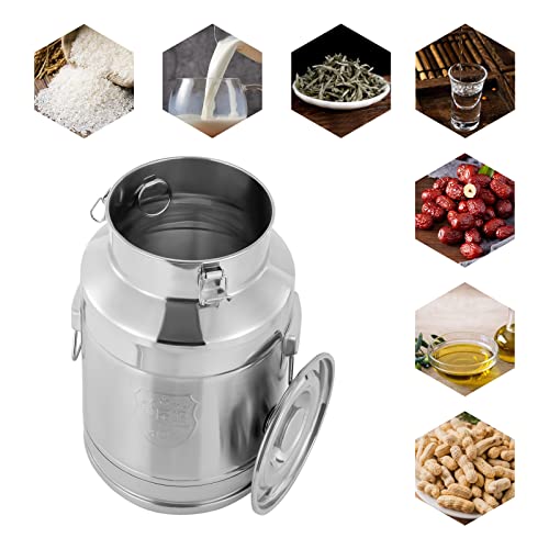 Stainless Steel Sealed Milk Barrel，28L/7.39Gallon Large Milk Bucket Wine Can Pail Tote Tank with Sealed Lid & Handle for Milk Wine Oil Liquid Tranport Storage Container - size: No Spigot