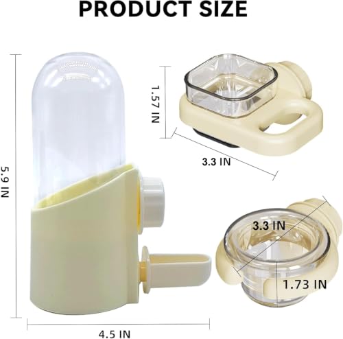 Bird Water Dispenser Bird Cage Feeder Accessories for Parakeet(3Pcs) | Plastic,Yellow,Automatic,Installation,Washable,Detachable,with two bird feeders,for Parrots, Cockatiels, Finches, Budgies - color: Yellow
