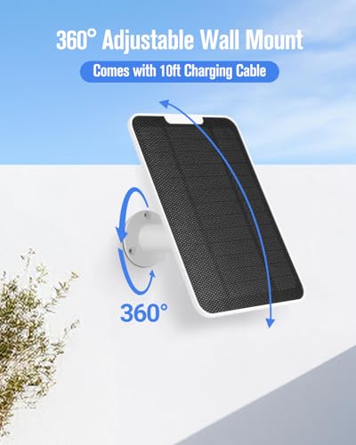Solar Panel Charger Compatible with Arlo Pro 6/6 XL, 6V 5W Solar Panel for Arlo Pro Security Camera 2K HDR (6th Gen, 2025 Release), IP65 Weatherproof, USB-C Plug, 9.8ft Cable Secure Wall Mount, 2 Pack - size: for Arlo Pro 6-2 Pack