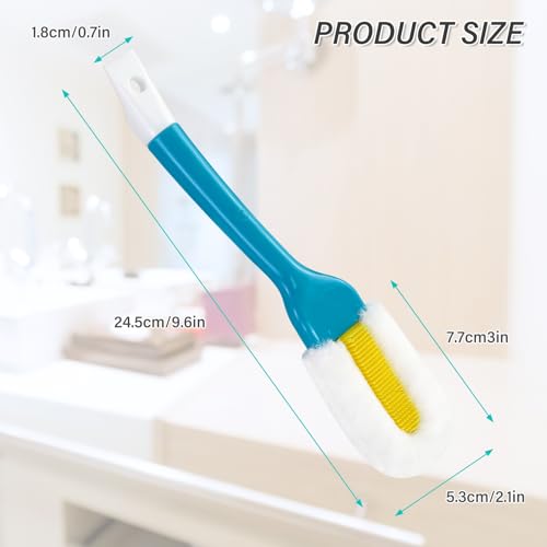 Andiker Professional Cleaning Shoe Brush, Multifunctional Long Handle Shoe Brush Cleaner, Hangable Soft Bristle Shoes Cleaning Brush (Blue) - color: Blue