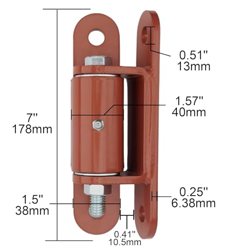 7" 2150P Heavy Duty Gate Hinges 1100lb Capacity - Bolt On/Weld On Carbon Steel Hinges for Driveway Gates, Fence & Barn Doors - Ball Bearing Design, Rust-Red Resistant Finish （2pcs）