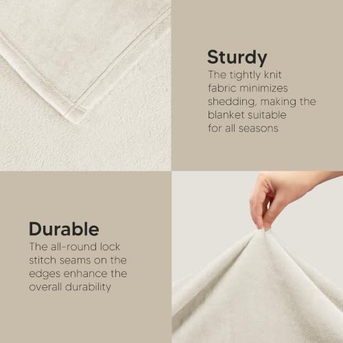 Utopia Bedding Ultra Soft Fleece Bed Blanket Throw Size Linen (50x60 Inch) | Microfiber Plush Warm Lightweight Breathable Cozy Blanket Anti-Static, All Season Use, Gift for Women and Men - color: Linen, size: Throw (50x60 Inch)