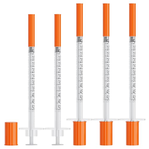0.5ml Syringes 31G 5/16" 8mm Needle U-100 Disposable Lab Syringe, 30 Pack - size: 31G 1/2cc 5/16" (8mm)