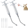 2 Pack Goat Drench Syringe, 50 mL Drench Gun for Goats | 2 Drench Nozzles, 4 Cleaning Brushes, Adjustable Dose Ring, Detachable for Cleaning, Goats and Sheep - style: 50ml