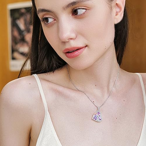 Goat Necklace Crystal Goat Necklace Sterling Silver Heart Goat Necklace Animal Pendant Jewelry for Women Goat Gift for Goat Lovers - style: crystal goat