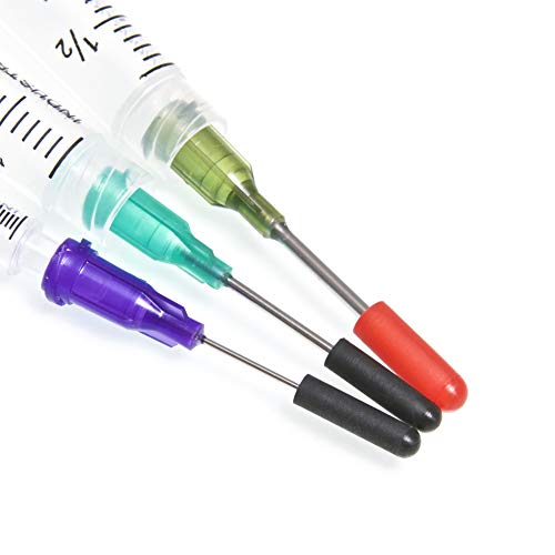 K2-3PK All-Purpose Industrial Syringe Kit - 1ml/3ml/10ml with 1 & 2 Inch 14, 18, & 21 Gauge Dispensing Tips, Syringe Caps and Tip Covers - style: 3 Pack