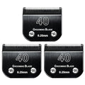 3 Pcs Size 40# Detachable Dog Grooming Blades, Compatible with Andis, Oster A5, Wahl KM10 Series Clippers, Cut Length 0.25mm, Black (40# 0.25mm, 3Pcs) - size: 40# 0.25mm, 3 Pcs