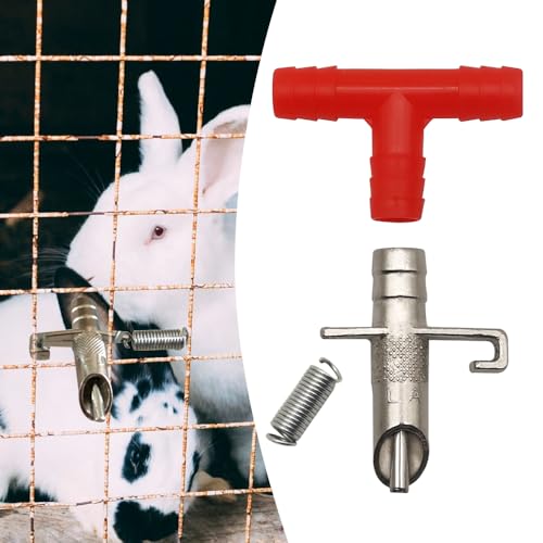 Automatic Rabbit Waterer Drinker Feeder 30sets for Poultry Rats Guinea Pig Ferret Rat Mouse Poultry (Red) - color: Red