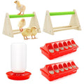 Chick Feeder and Waterer Kit with Chick Perch, 1l Chick Waterer, Flip Top Poultry Feeder, Chick Starter Kit for Chick Brooder, Baby Chicken Supplies for Baby Chick, Duck and Quail - color: Chick Feeder and Waterer Kit with Chick Perch