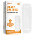 Carbou Island Dressing 4"x10" 25ct Sterile Bordered Gauze Pads Wound Care | Sterile Individually Wrapped packs,Highly Absorbent Adhesive Dressing Pad,Bordered Gauze With Adhesive Border,Island Bandages - size: 4''x10''