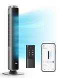 DREO Smart 42'' Tower Fan for Bedroom, 12 Speeds, 20dB Quiet Standing Fan | 40ft Far Airflow, 28 ft/s Cooling Airflow, 12 Speeds, 4 Modes, 90° Oscillating Fans for Indoors, 12H Timer, DC Motor