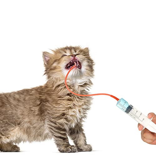 7 Pack Tube Feeding Kit, 8 FR Tubes & Syringes for Puppy Lamb Kitten | Whelping Newborn Care, Bulb Syringe Included, Goat Kid Foal Piglet Compatible, 10ml 30ml 60ml Syringes