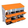Chicken Nesting Boxes, 8 Compartments Chicken Laying Boxes, Removable Plastic Tray, Easy to Clean, Roll Away Nesting Boxes for Chickens Laying Eggs, Orange