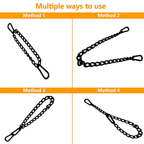 Hanging Chair Chain with Carabiners, Heavy Duty 660LBS Capacity Stainless Steel Hanging Kits for Punching Bags Hammocks (Silver, 24)