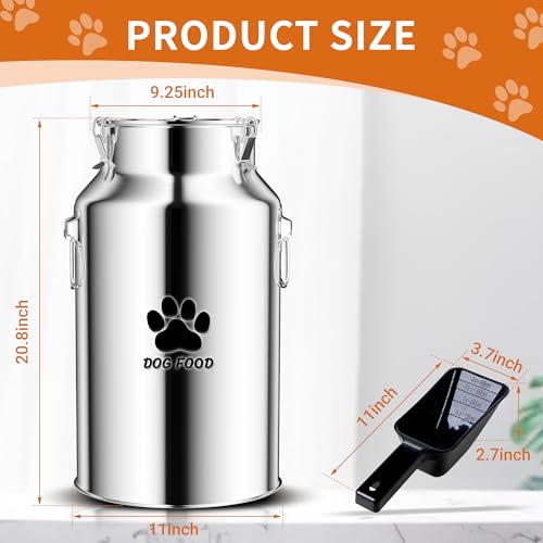 30Lbs Stainless Steel Dog Food Container，Metal Dog Food Storage Container
