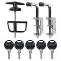 5 Keys Double Door Shed Hardware Kit - Includes Barrel Bolt, Latch, and Double Door Hardware for Easy Installation for Gates, playrooms，Added Protection and Versatility - size: 5.5-inch-T