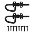 Loop Style Spring Locking Barrel Bolts Door Latch Hardware for Sheds, Gates, Barn Doors, Wooden Window, Chicken Coops Black - 1 Pair Includes 8 Screws - color: black
