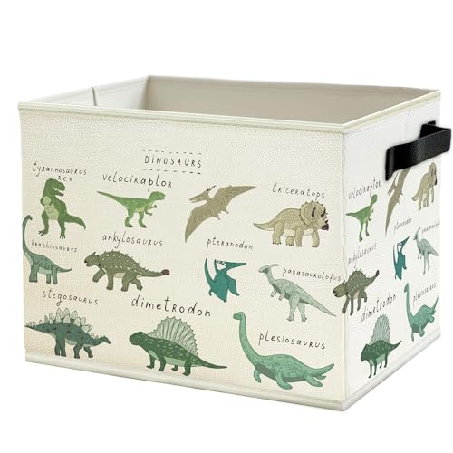 Dinosaur Storage Bins Box with Handles, Dinosaur Nursery Decor, Species of Dino Collapsible Basket Organizer for Boys Playroom Bedroom Bathroom Books Clothes - color: Color10