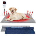 Dog Heating Pad Outdoor 28×18in with Adjustable 9 Temp Setting & Timer | Heated Dog Bed Indoor for Cats, Warming Waterproof, Chew Resistant Cord, Replacement Cover for Puppy Kitten