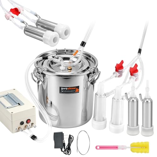 2 in 1 7L Electric Milking Machine with 4 Cow Teat Cups & 2 Goat Teat Cups