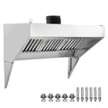 VEVOR Commercial Exhaust Hood, 6FT Food Truck Hood Exhaust, 201 Stainless Steel Concession Trailer Hood with 3 Detachable U-shaped Grid Oil Filter Mesh, Rust Resistant Vent Hood for Kitchen Restaurant | Concession Trailer Hood with 3 Detachable U-Shaped G