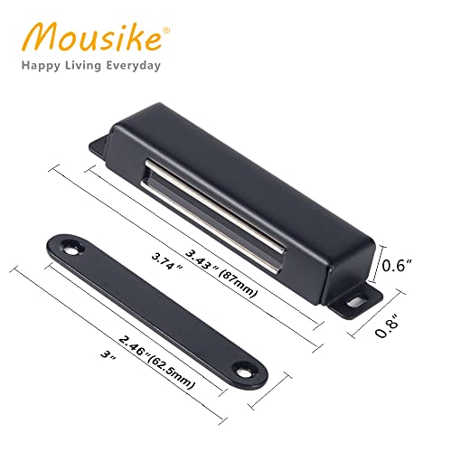 Mousike Magnetic Door Catch Heavy Duty 90lb Door Magnets with Strong Magnetic for Kitchen Cupboard Wardrobe Closet Cabinet Door Drawer Latch - color: Black, size: 2 Pack