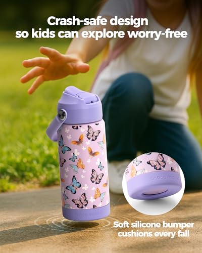 Choco Mocha Kids Water Bottle For School, Kids Insulated Water Bottle Stainless Steel, Girls Water Bottle 14Oz,Purple Mermaid - color: Purple Mermaid, size: 14 Ounces