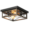 Oil Rubbed Bronze Hallway Light Fixture Ceiling, 2-Light Farmhouse Industrial Flush Mount Ceiling Lamp, 1-Pack Metal Kitchen Light Fixture, Close to Ceiling Lamp for Bedroom Living Room Entryway - color: Oil-Rubbed Bronze, size: 1-Pack