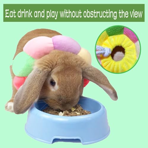 Rabbit Cat Cone Collar Soft,Adjustable Cat Recovery Wound Healing Accessory,Cats Cones to Stop Licking,for Chinchilla,Guinea Pigs,Bunny,Kitten Donuts Collar After Surgery(X-Small) - size: X-Small