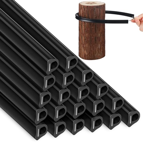 Pushglossy 20 Pcs 20" Electric Fence Underground Wire Insulator Corner Post | Tubing Wrap Insulator Tube, for End of Fence, Accommodates Wire, Diameters up to 12-1/2 Gauge, Aluminum Insert, Black