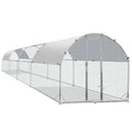 TOLEAD Large Metal Chicken Coop Upgrade Tri-Supporting Wire Mesh Chicken Run,Chicken Pen Walk in with Water-Resident and Anti-UV Cover,Duck Rabbit House Outdoor（300" L x 108" W x 78" H） - size: 300.0"L x 108.0"W x 78.0"H