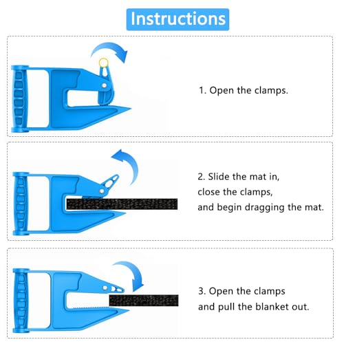 2Pcs/1Pair Horse Stall Mat Mover Tool, Mat Trailer Gripper for Thick Rubber Mat, Stall Carpert, Workbench Mat, Stock Tank Mat, Horse Supplies, Makes Moving Rubber Mats Easier