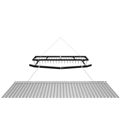 VEVOR Drag Harrow, 6 ft Tow-Behind Driveway Grader with Chain Harrow, Adjustable Width & 80lbs Load Capacity, Heavy Duty Lawn Leveling Rake, Fits ATVs UTVs Tractors, for Gravel Driveway Field - size: Set of (6x1.6ft + 6x1.5ft)