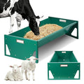 Goat Feeder Horse Trough Livestock Grain & Hay Feeder | Heavy-Duty Galvanized Steel Livestock Feeding Trough with Drain Holes, Works for Deer, Goat, Sheep, Cattle, Horse and Pig