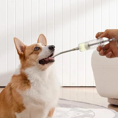 30ml Reusable Goat Syringe with 2 Drench Nozzle,Adjustable Dosage Detachable Drench Syringe for Sheep,Rabbit,Cat,Dog ,Goat Suppplies