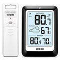 Indoor Outdoor Thermometer Wireless Weather Station, Internal External Thermometer Hygrometer, Home Batteryoperated Temperature Humiditymonitors330 Feet (About 100 Meters) Backlight Display (Black) - color: Black