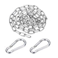 304 Stainless Steel Link Chain with 2 Hook (3/16" x 6.6 ft / 2 m x 4 Mm) - Utility Hanging Coil Chain Link Locking Pulling for Outdoor Fence Pet Dog - size: 3/16" x 6.6 ft(2 m x 4 Mm)
