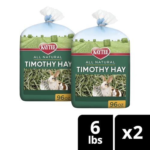 Kaytee Timothy Hay, High Fiber for Rabbits, Guinea Pigs, 48 Ounces | Supports digestive health. Hand-selected rabbit hay. Guinea pig hay, chinchilla hay, pesticide free - size: 12 Pound (Pack of 1)