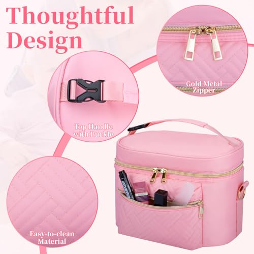 GDNasist Wearable Breast Pump Bag, Pumping Bag with Mat & Shoulder Strap | Portable Pumps Carrying Case Bag Compatible with Willow/Elvie/Medela/Momcozy for Nursing & Working Moms, Pink - color: Pink