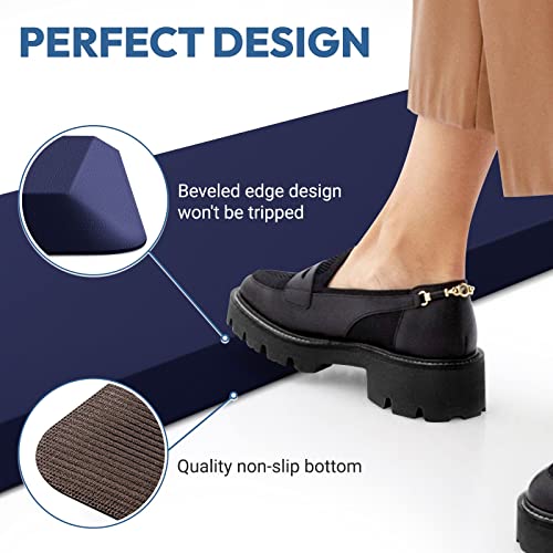 4/5 Inch Thick Kitchen Mat - Cushioned Anti Fatigue Mats for Kitchen Floor - Easy to Clean, Waterproof, Non-Slip Kitchen Rug for Sink, Office, Kitchen (20''x32'' Blue) | Easy to Clean, Water Resistant, Non-Slip Thicker Rug, Standing Desk Mat for Sink, Off