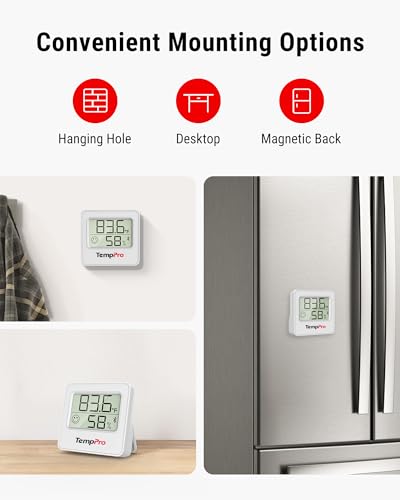 TempPro TempAir Bluetooth Digital Hygrometer Indoor Thermometer of 260FT | Humidity Meter with Smart App, Room Thermometer Humidity Gauge with Temperature Humidity Sensor - size: Bluetooth Thermometer