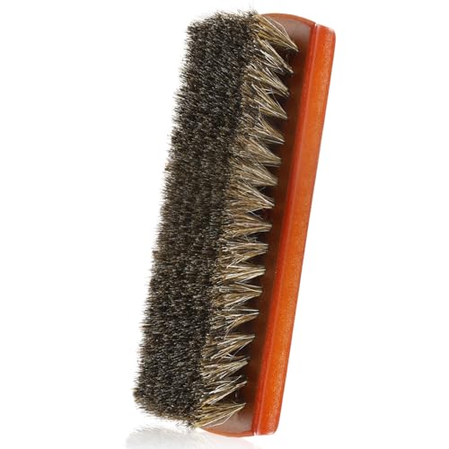 Shoe Brush, Horsehair Shoe Brush Shoe Cleaning Brush Boot Brush for Leather, Shoe Brushes Shoe Shine Brush Brush Shoe Polish Brush for Cleaning and Care Leather Shoes Clean Dauber Applicators - size: 7 Inch