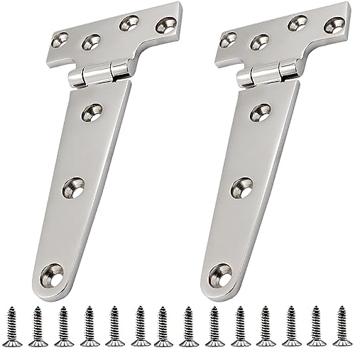316 Stainless Steel T Hinges Marine Grade 6'' x 3" Heavy Duty Boat Hatch Hinge (150 mm X 72 mm) 2 Pack Casting Cabinet Hardware Door Hinge with Screws - style: 6'' x 3" 2 Pack