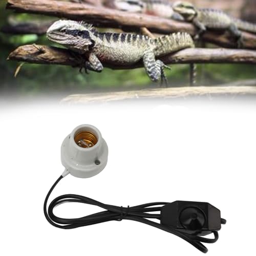 Gonetre Reptile Ceramic Heat Lamp Holder Professional E27 Socket Reptile Heat Light Fixture Holder for Lizard Tortoise Premium Ceramic Material Long Service Life (US Plug 120V)