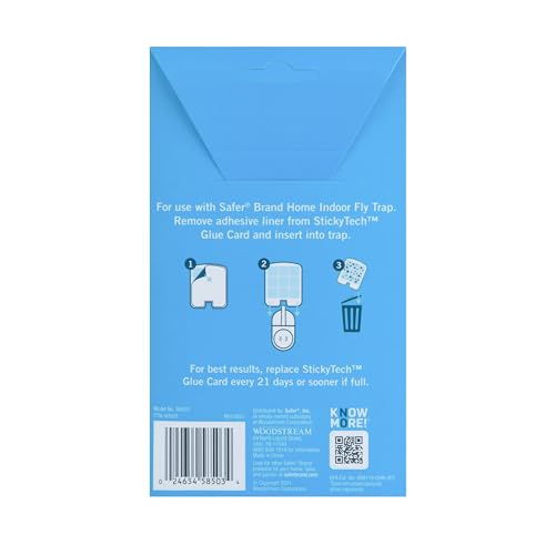 Safer Home Flying Insect Trap Official Refills | 3 Glue Card Refills for Plug-In Fruit Fly, Moth & Gnat Trap, Fruit Fly Killer, 24/7 Catch, SH503 - size: 3 Safer Home Glue Cards