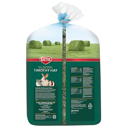Kaytee Timothy Hay, High Fiber for Rabbits, Guinea Pigs, 48 Ounces | Supports digestive health. Hand-selected rabbit hay. Guinea pig hay, chinchilla hay, pesticide free - size: 24 Pound (Pack of 1)