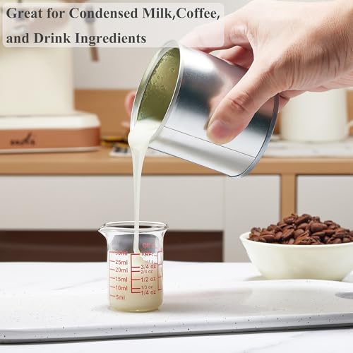 Ackers BORO3.3 Glass Measuring Cups with V-Spouts, 30 ml/1 oz, 2 Pack | Borosilicate glass with printed ml, oz, tbsp and tsp scales for cooking, baking and cocktail preparation - size: 30 ML/1 OZ(Pack of 2)